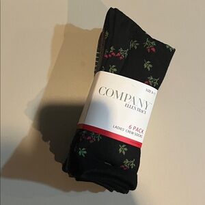 Ellen Tracy 6 Pack Ladies Crew Socks Size 9-11 new